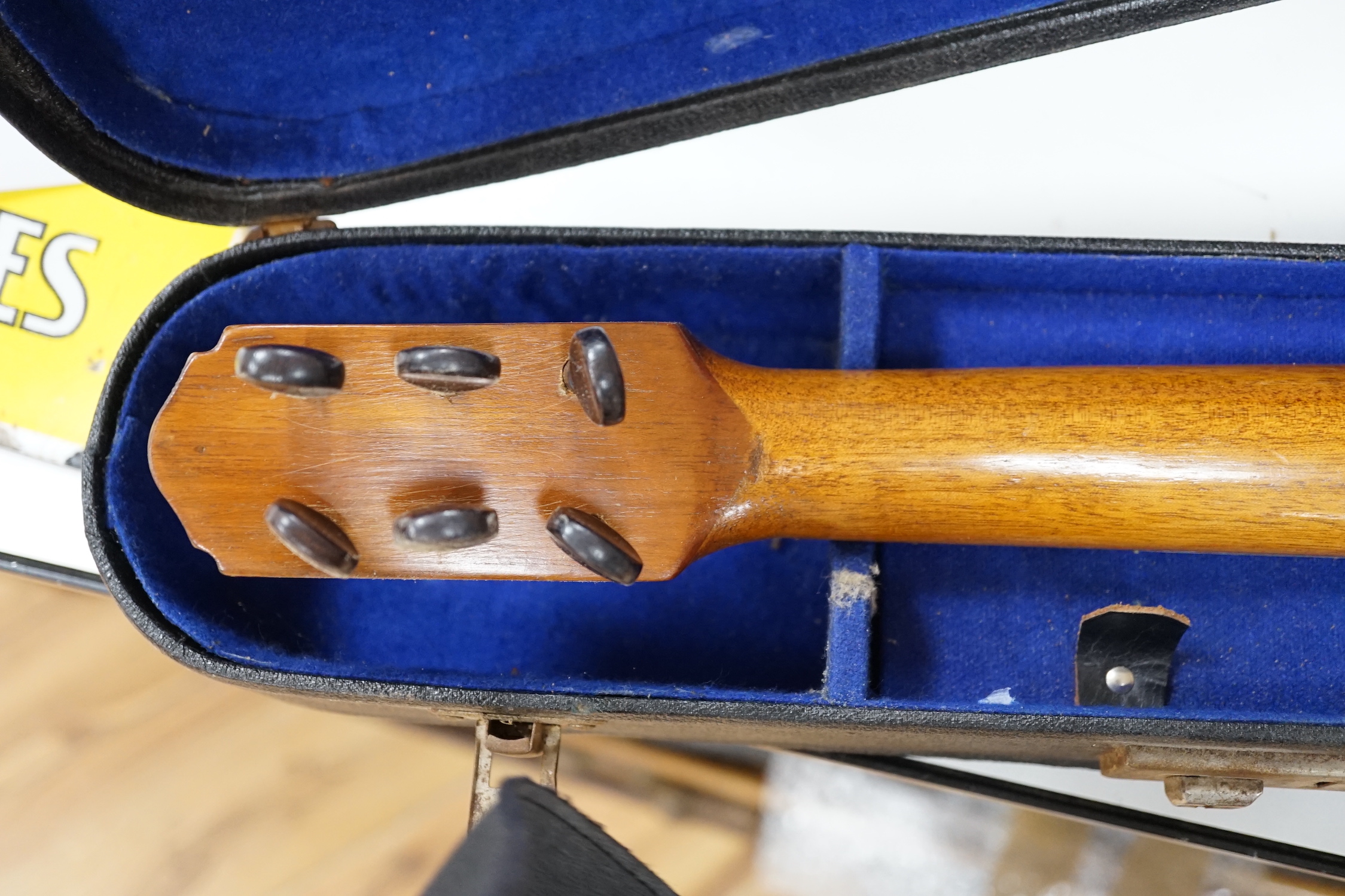 A French Parlour guitar by Bervex with hard case